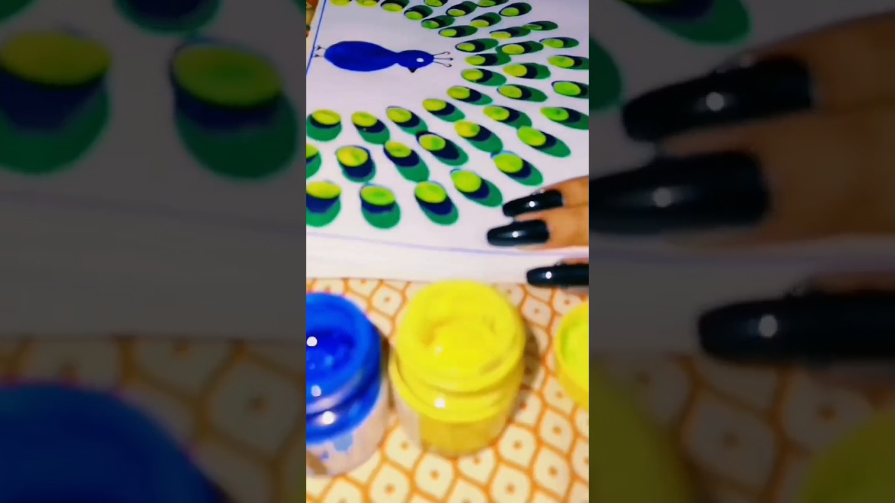 Finger painting  peacock 🦚 thumb painting..#art#shorts#subscribe #new #artworld #keepsupporting