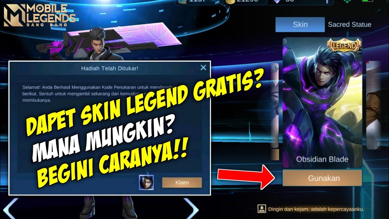 MAU SKIN LEGEND PERMANEN SECARA GRATIS? BEGINI CARANYA!! - CARA MENDAPATKAN SKIN LEGEND GRATIS
