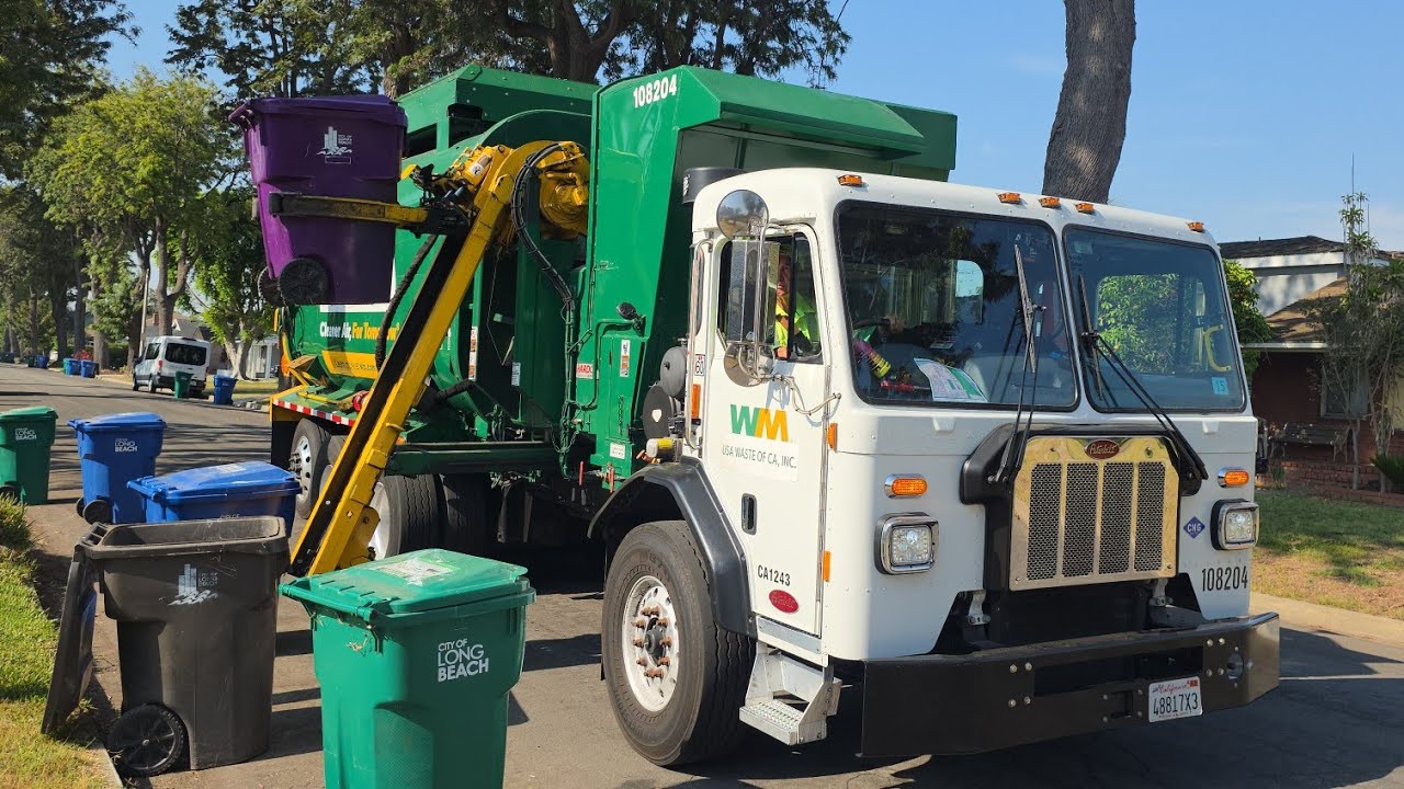 Garbage Trucks of Long Beach: Various New Way and Amrep Garbage Trucks on Wednesday Trash!