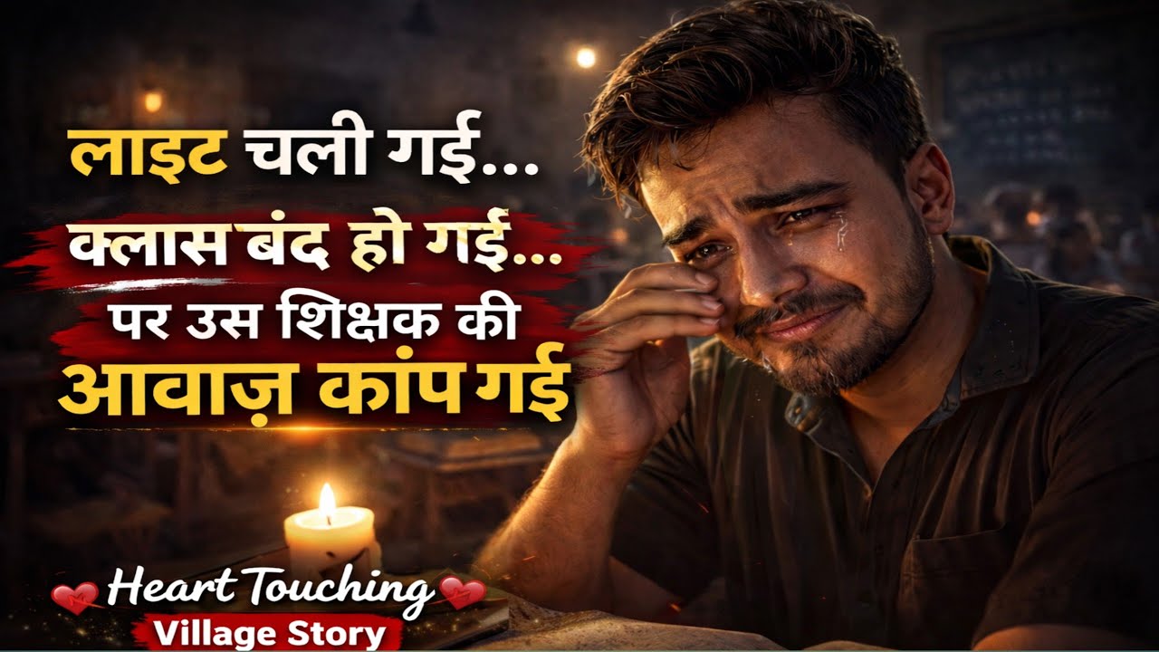 “लाइट चली गई… क्लास बंद हो गई… पर उस शिक्षक की आवाज़ काँप गई” 😢💡 | Heart Touching Village Story 🏫💔