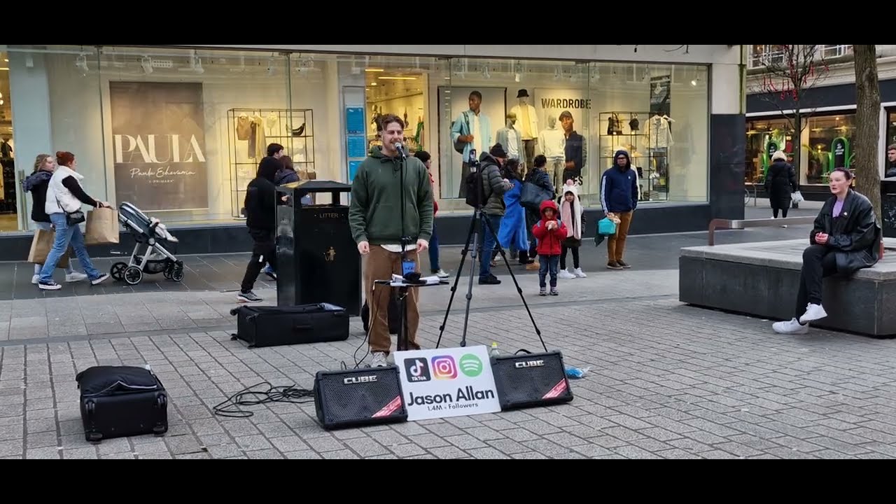 Jason Allan Sings Now or Never Liverpool Church Street Performer 07/02/23