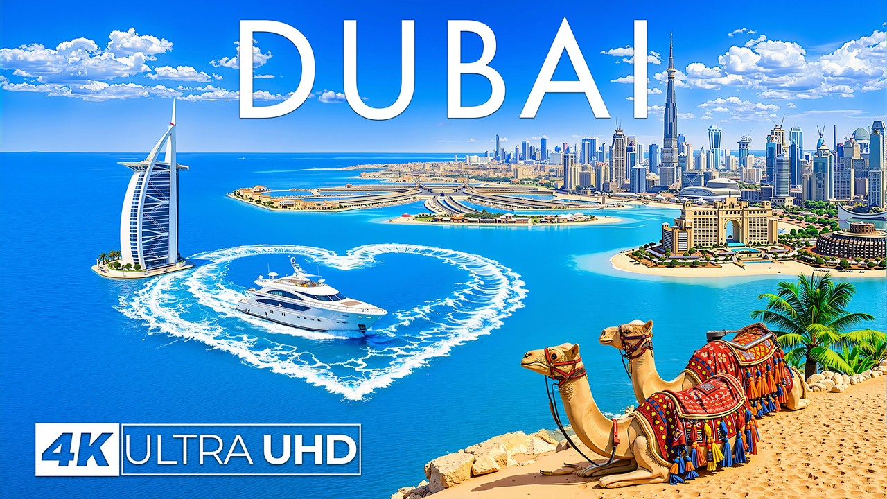 [4K] Dubai 🇦🇪 Aerial Views of Burj Khalifa, Palm Jumeirah and the Dubai Coastline