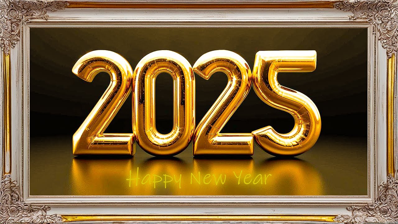 Happy New Year 2025 Chillout Song | Framed Art Screensaver Music | Golden Frame Art TV