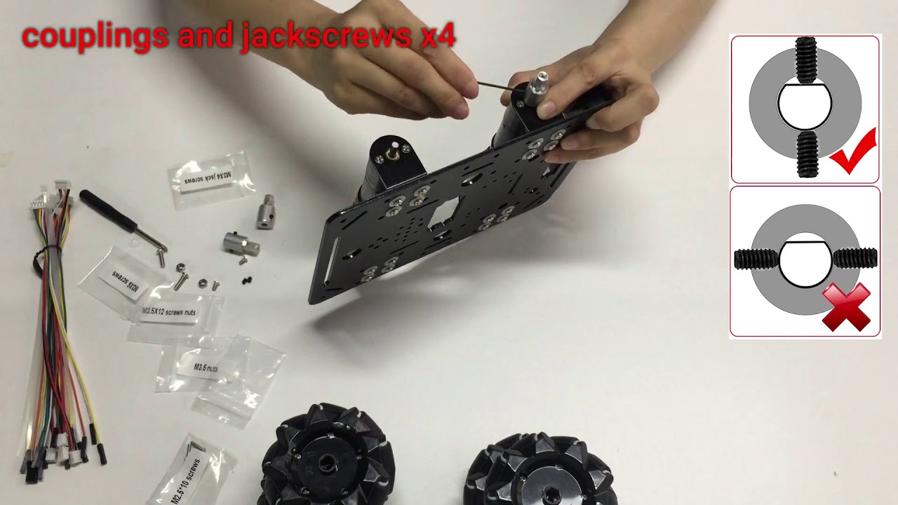 Metal chassis mecanum wheel car V1.3 lesson1 Basic robot car assembly