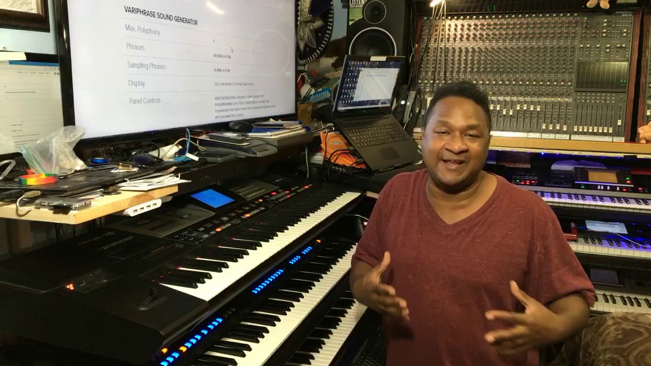 Kris Nicholson shows off his Roland VA-76 Arrannger Workstation