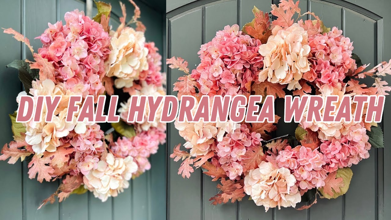 DIY Fall Hydrangea Wreath/ fast and easy wreath tutorial for beginners