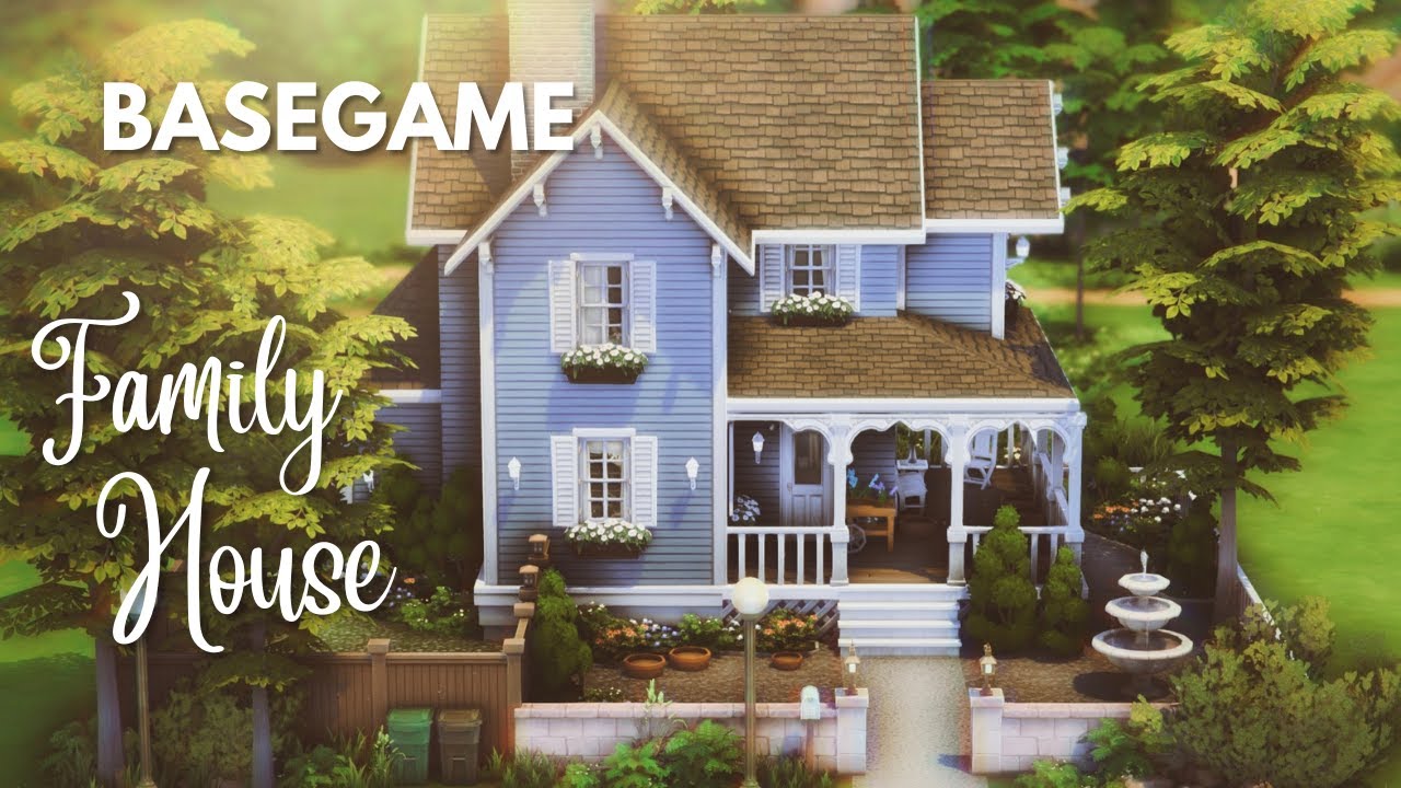 Basegame Family House 🌳| The Sims 4 | Speedbuild with Ambience Sounds