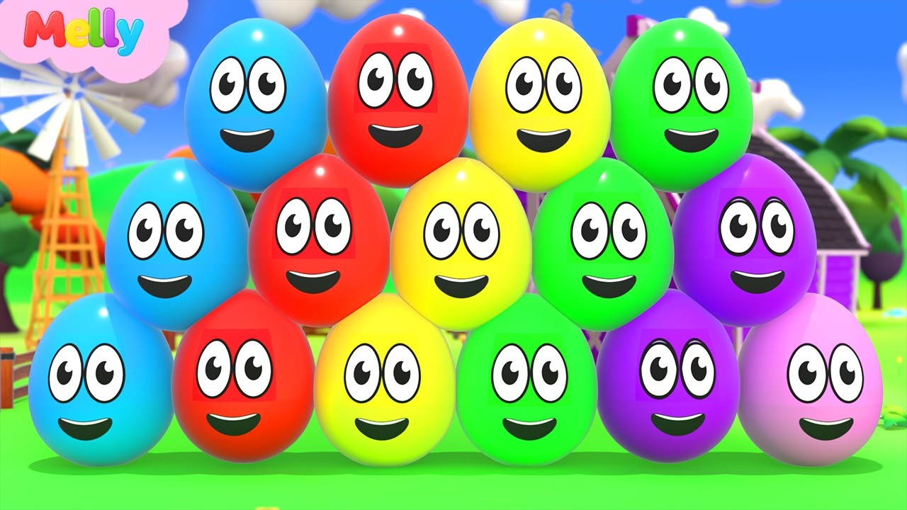 Aprender Colores y Números | Huevos de Colores en la Granja | Canciones Infantiles Melly en Español