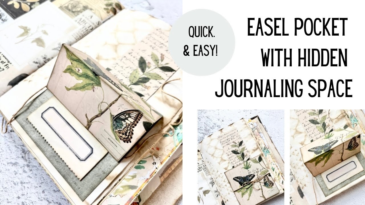Interactive Junk Journal Easel Style Pocket - #junkjournalideas #junkjournaling #junkjournal