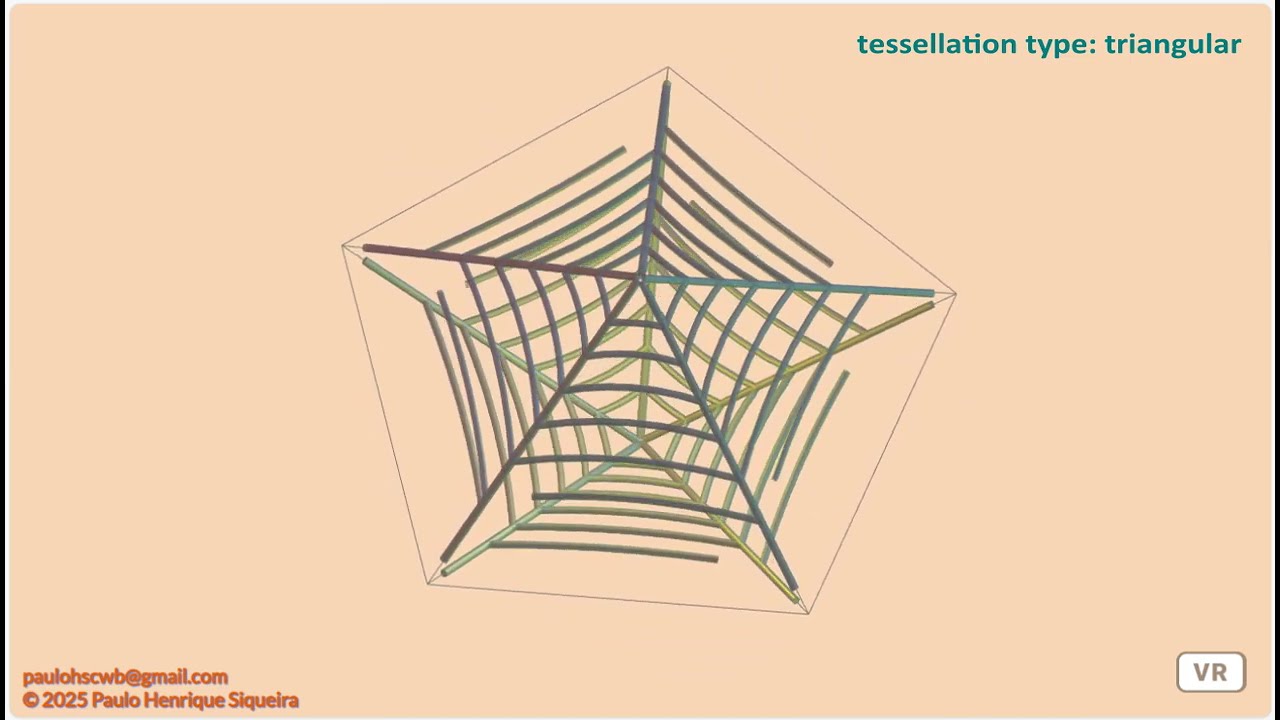 Tessela&ccedil;&atilde;o de teia de aranha / Spider web tessellation - Dipir&acirc;mide Pentagonal /Pentagonal Dypiramid