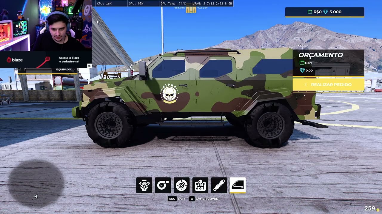 GABE PEIXE FAZENDO ABORDAGEM PELO EXERCITO NO VALLEY PARTE 2