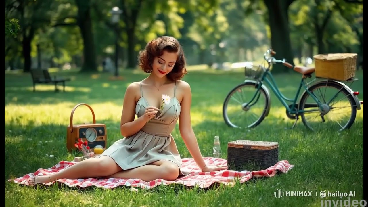 Retro Future AI Dreams of A Women in a Park
