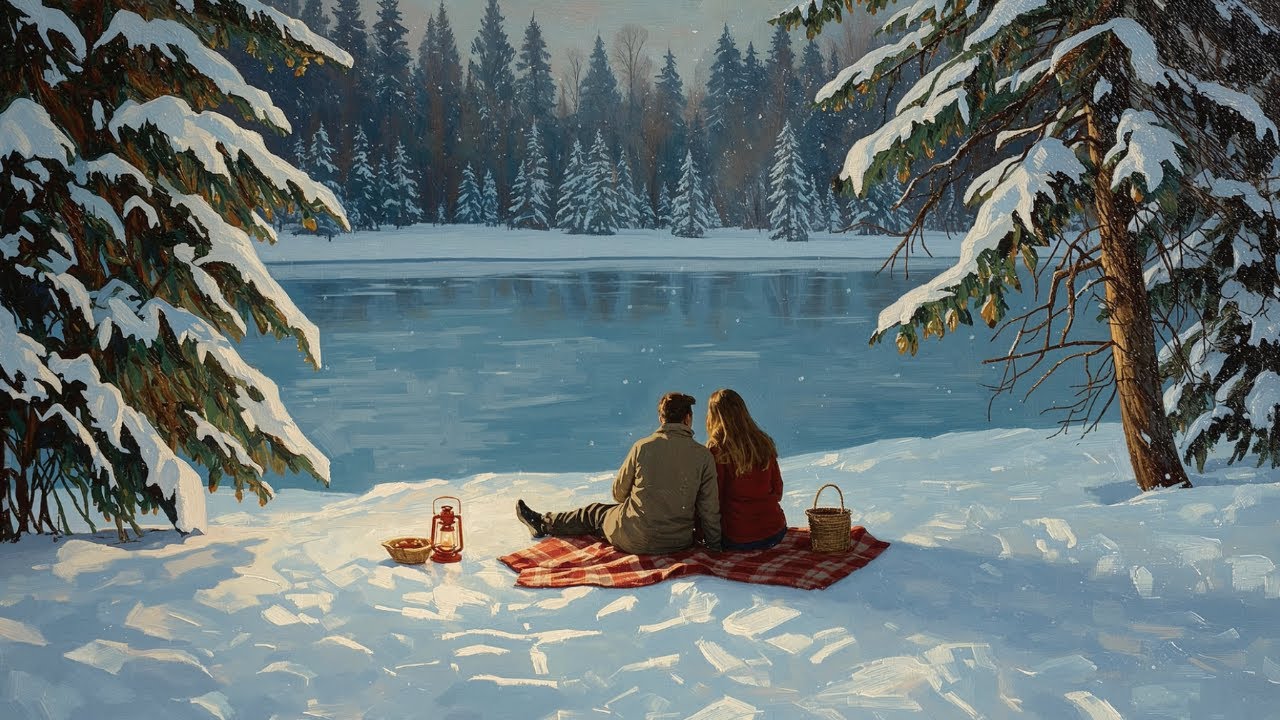 [soothing piano playlist] cozy winter by the water with you
