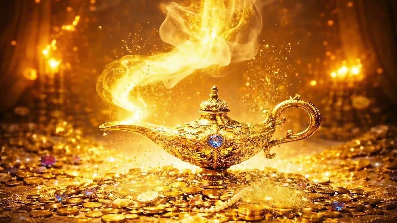 Golden Affirmations Magic Genie ✨ 528 Hz Background Sounds Money Frequency for Wealth Abundance