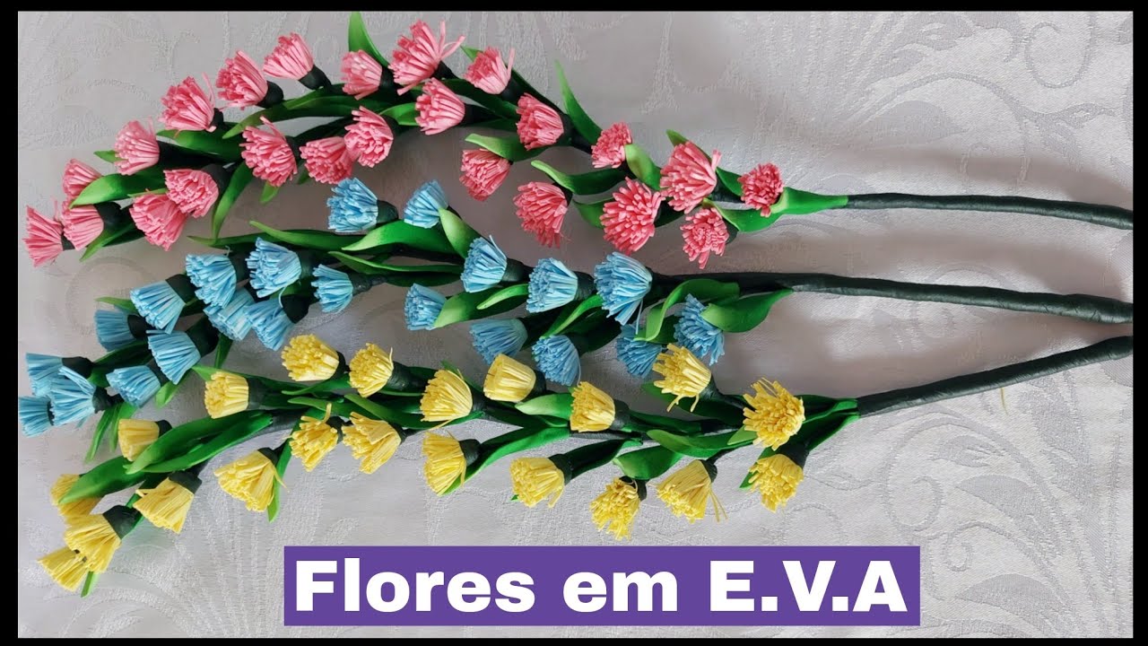 Como fazer flôres com sobras de E.V.A - Complemento para arranjos
