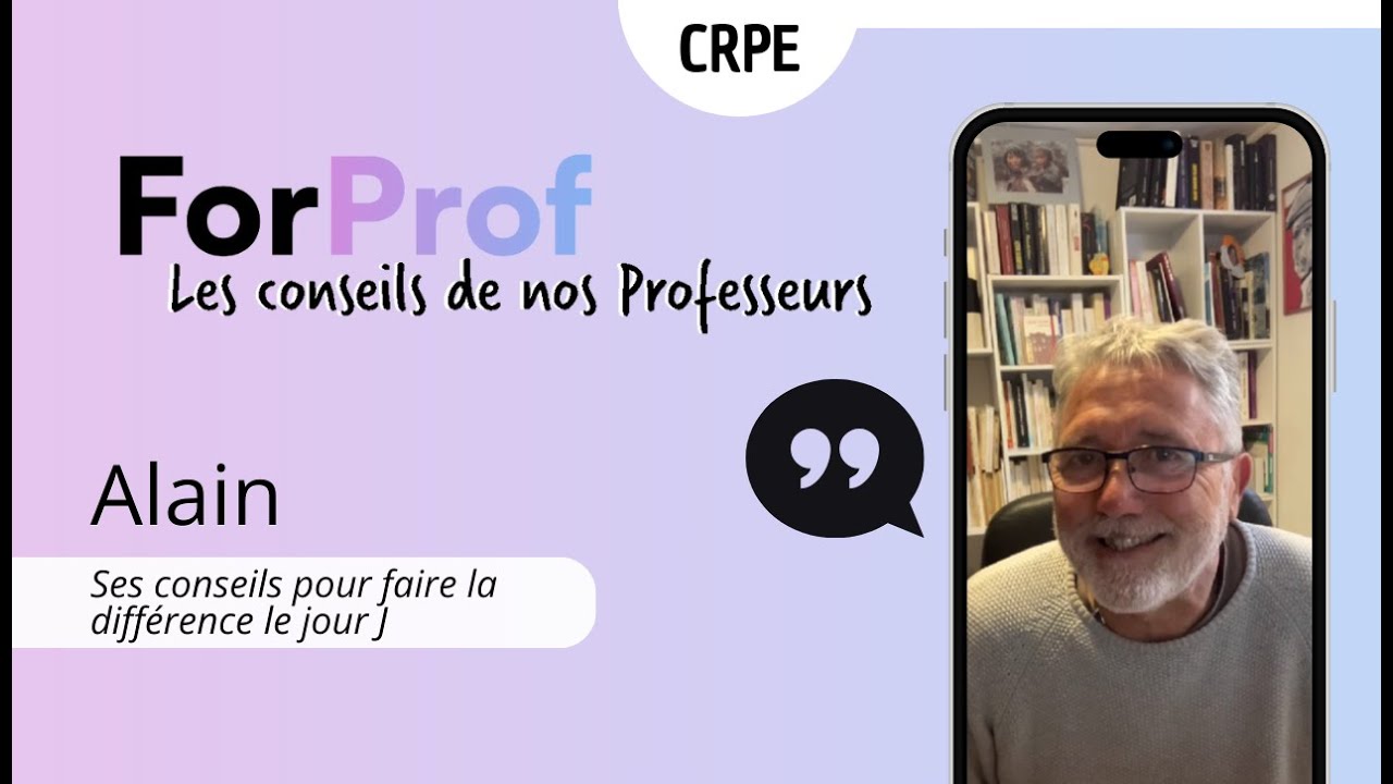 Pr&eacute;sentation d'Alain - Professeur chez ForProf