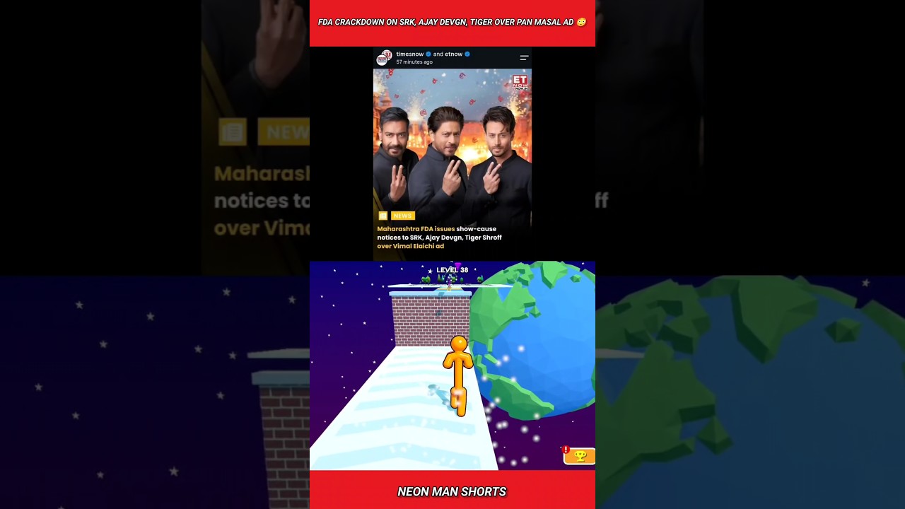 FDA CRACKDOWN on SRK, Ajay Devgn, Tiger Shroff over Pan Masal Ad 😳 More Raids ⚠️ #shorts