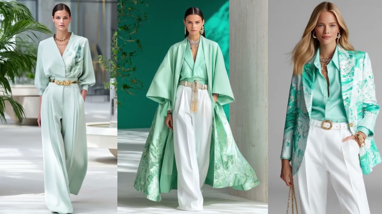 Ralph Lauren Spring Summer 2026  Aqua Mint & White – Fresh Modern Femininity
