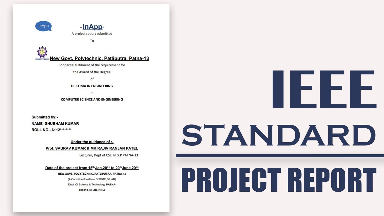 IEEE Format For a Project Report | How to Make Project Report For College?