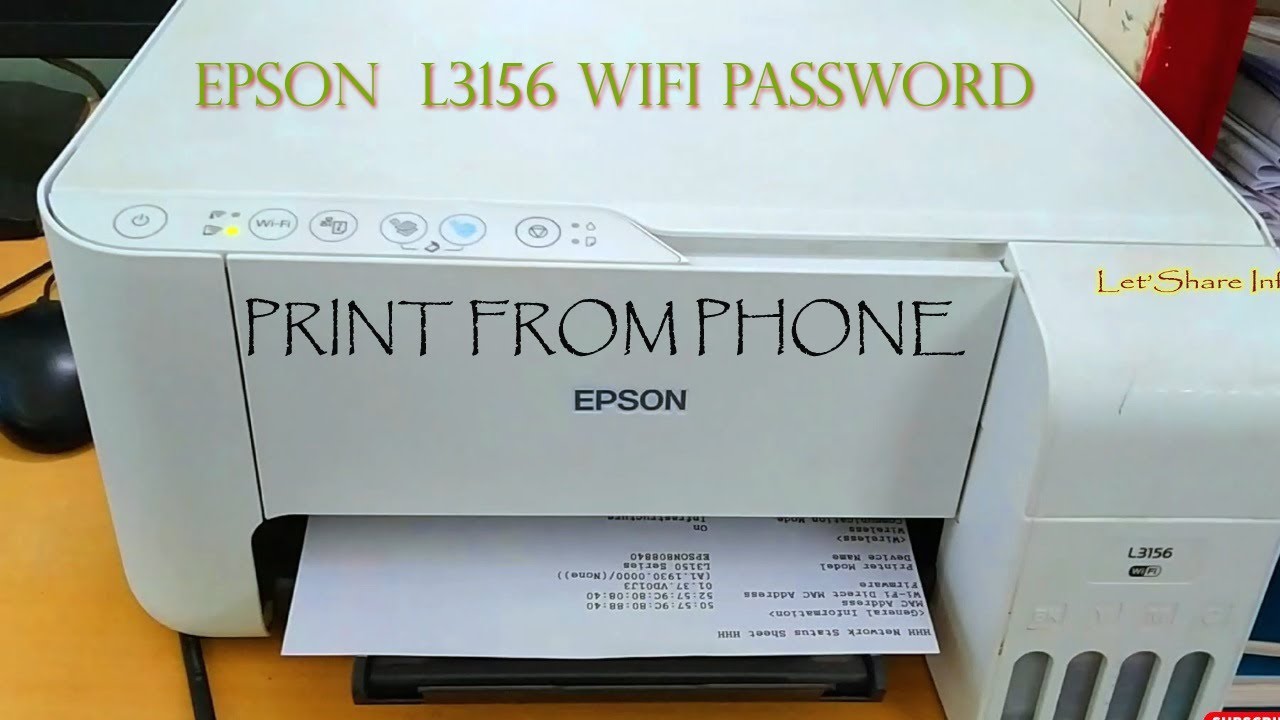 EPSON L3156 Wifi Password||By Let'Share Info.