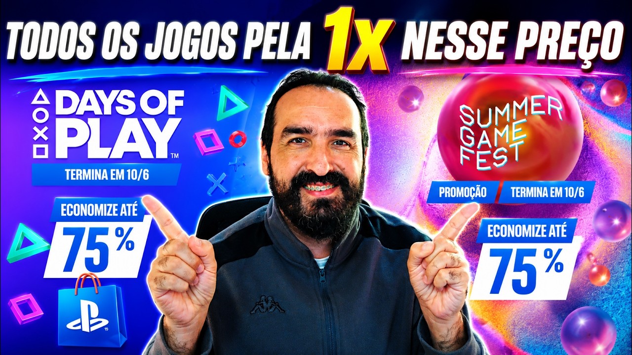Todos os jogos das PROMO&Ccedil;&Otilde;ES DAYS OF PLAY E SUMMER GAME FEST na PSN - 1x neste pre&ccedil;o!