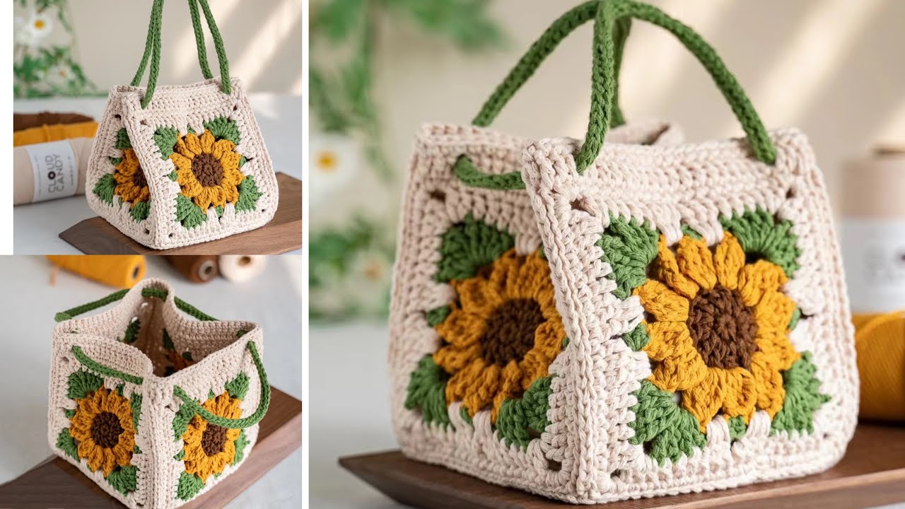 Easy Crochet Sunflower Bag 🌻 | Beginner-Friendly Tutorial (Part 1)