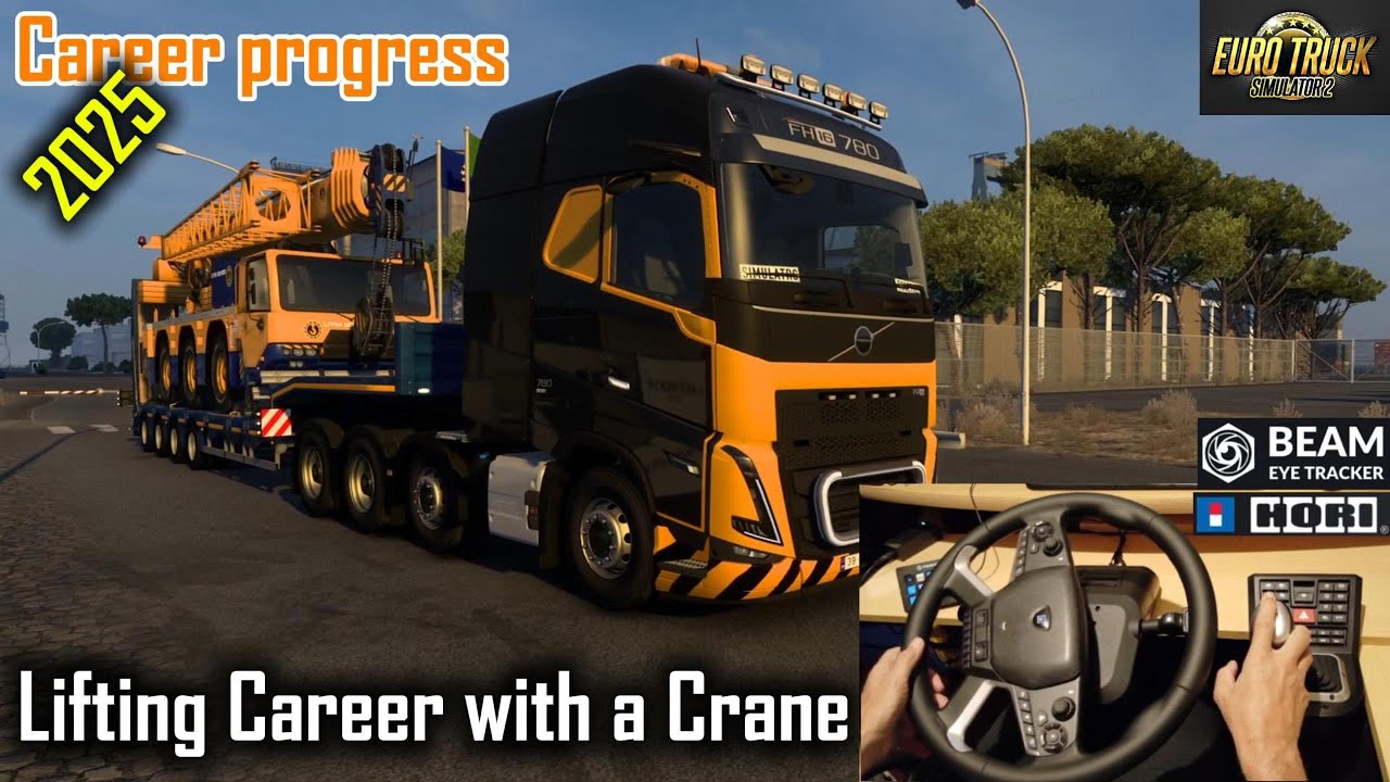 Gameplay wheel HORI manual Shifting| Park in a tiny spot| Beam Eye Tracker| Big Crane to Vigo |