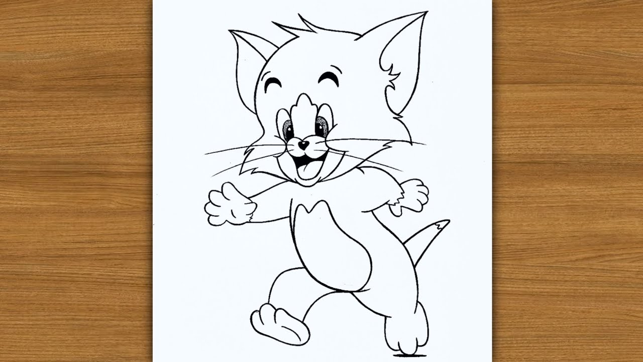 Tom Pencil Drawing for Beginners | Tom Cat Drawing | Easy Drawing of Tom Cat