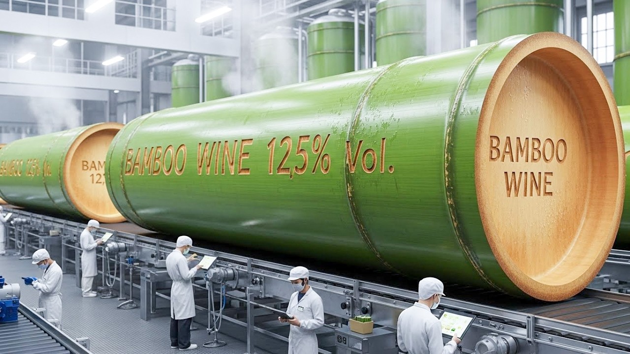 Inside a Bamboo Tube Liquor Factory! Traditional Spirits in Modern Production 🏭🎋