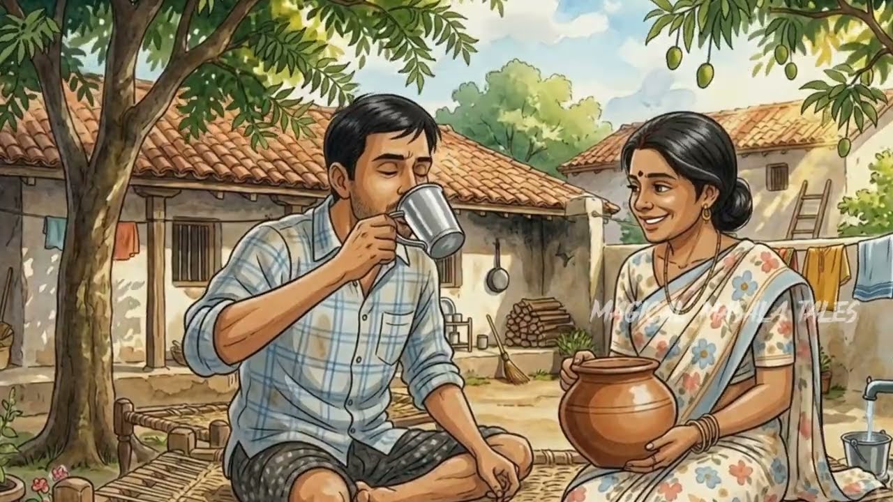 Indian Village Summer Day 🌿 | Ghibli Style Nostalgic Family Life (Morning to Evening) Cozy ASMR 