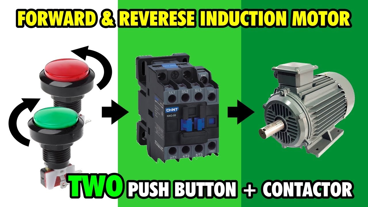 Membalik arah Dinamo (motor induksi) 1 phase kontaktor dgn push on forward reverse DIY LIFT #Part 2