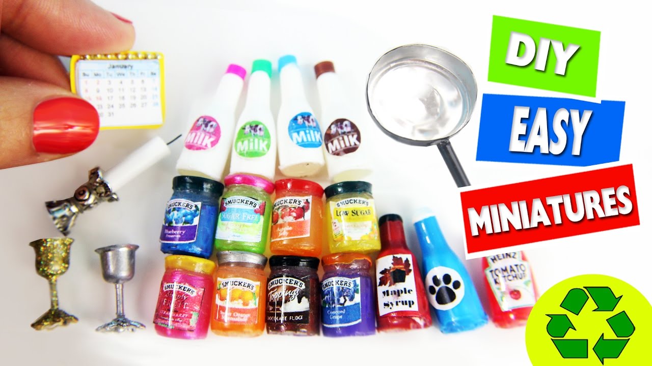 10 Easy DIY Miniatures - each in less than 1 minute #2 - simplekidscrafts