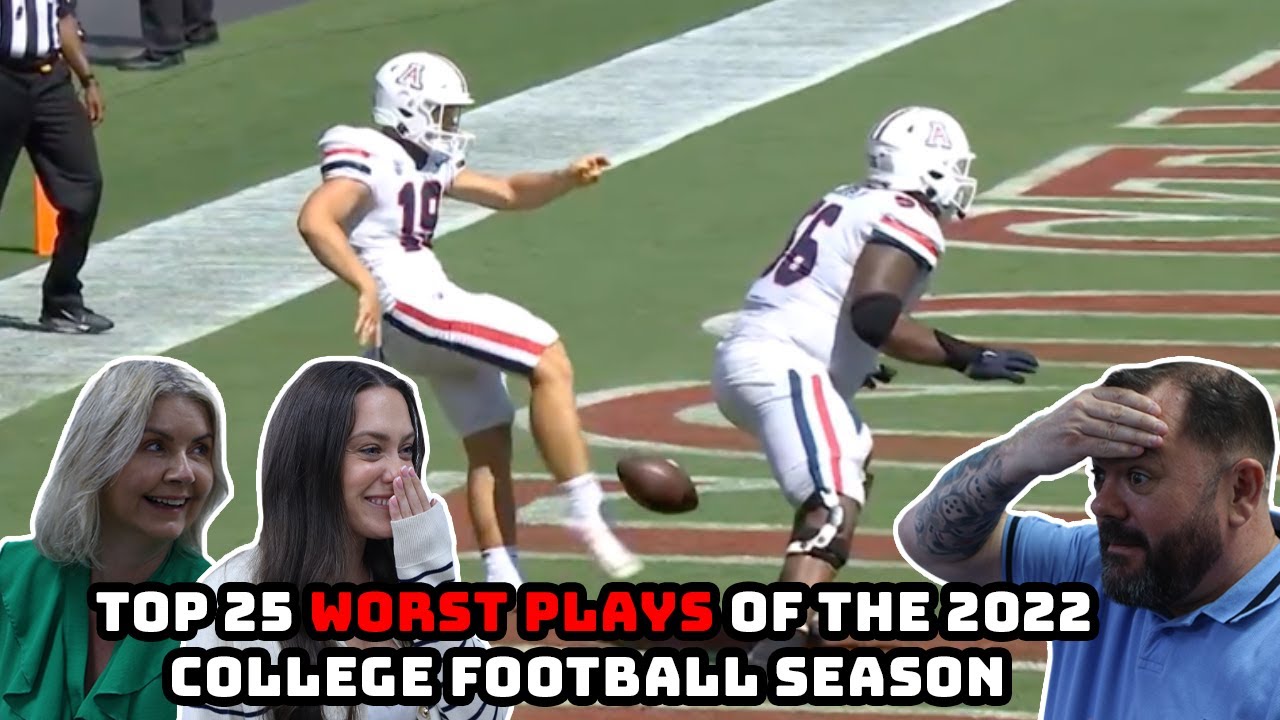 BRITISH FAMILY REACTS | Top 25 Worst Plays Of The 2022 College Football Season!