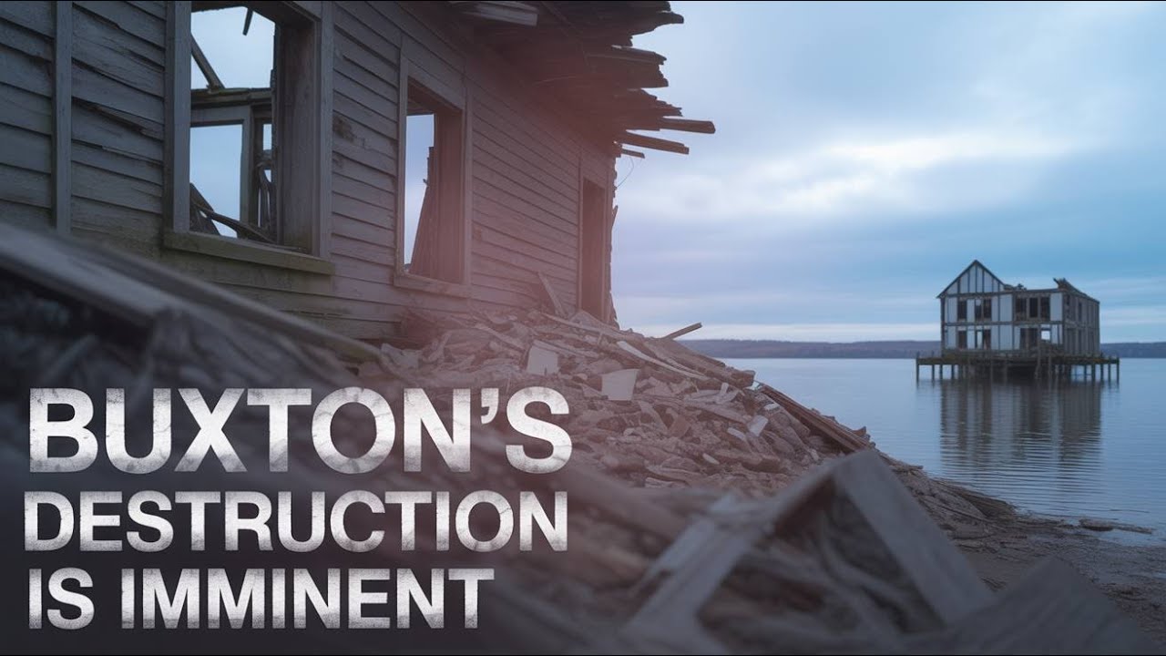 DESTRUCTION IN BUXTON! Houses FALLING into the OCEAN! #hatteras #outerbanks #beaches #hurricane #obx