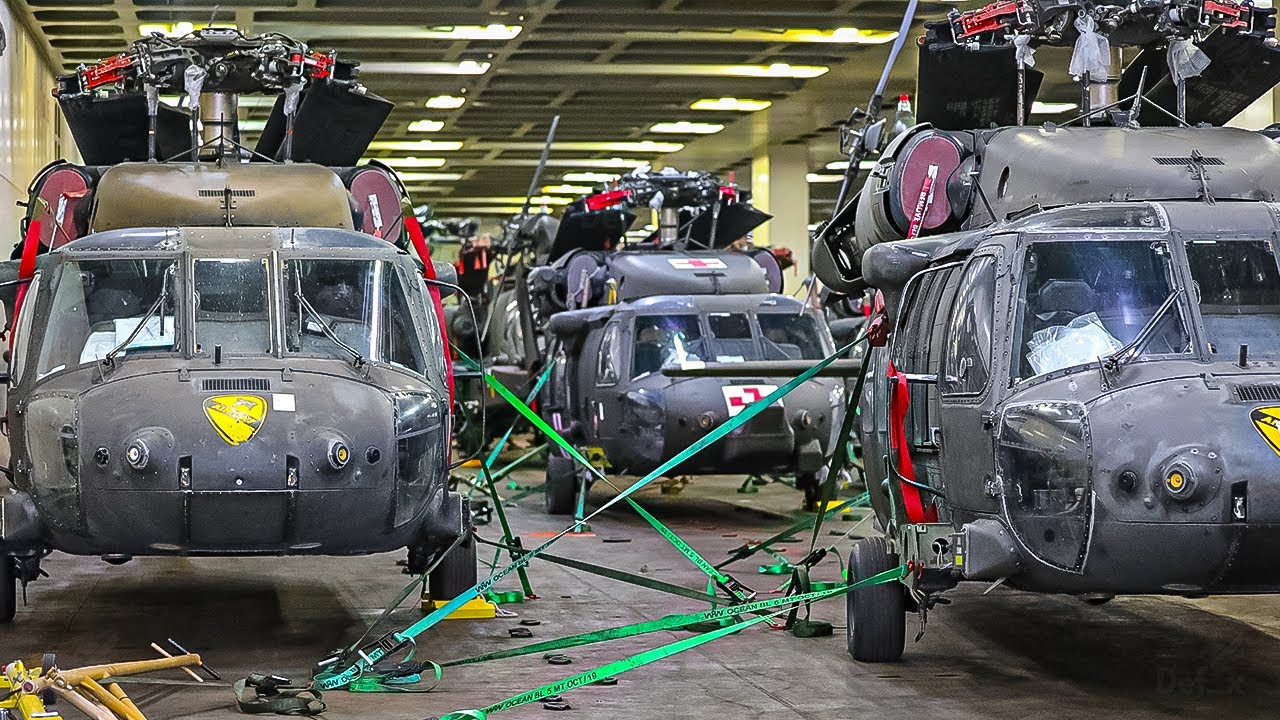 Hundreds of Military Helicopters and Vehicles Unloaded in Massive Port Operation