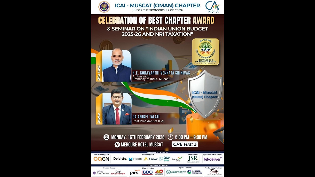 Chapter celebrates Best Chapter Award along with seminar on Indian Union Budget 2025–26 & NRI Tax