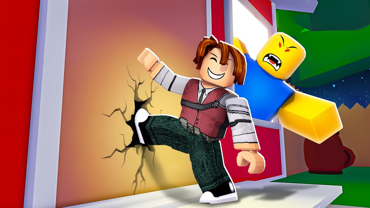 ПНИ ДВЕРЬ ГИГАНТСКОГО СОСЕДА-НУБА! (Roblox Kick the Door)