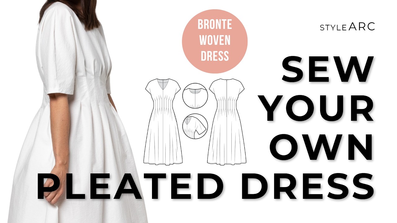 Style Arc | Bronte Woven Dress Sewing Tutorial | Pleats, Round Neck Facing & Invisible Zip