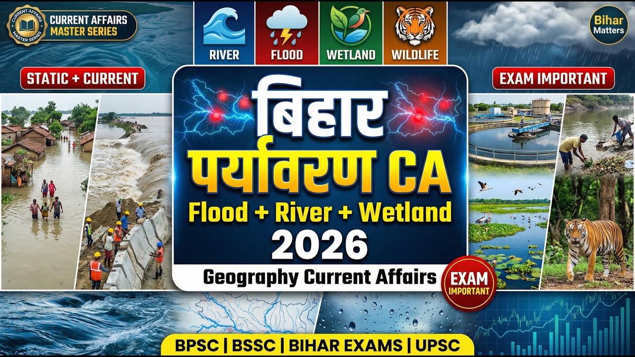 Bihar Environment & Geography Current Affairs 2025–26 | Floods, Rivers, Wetlands | BPSC BSSC Exams