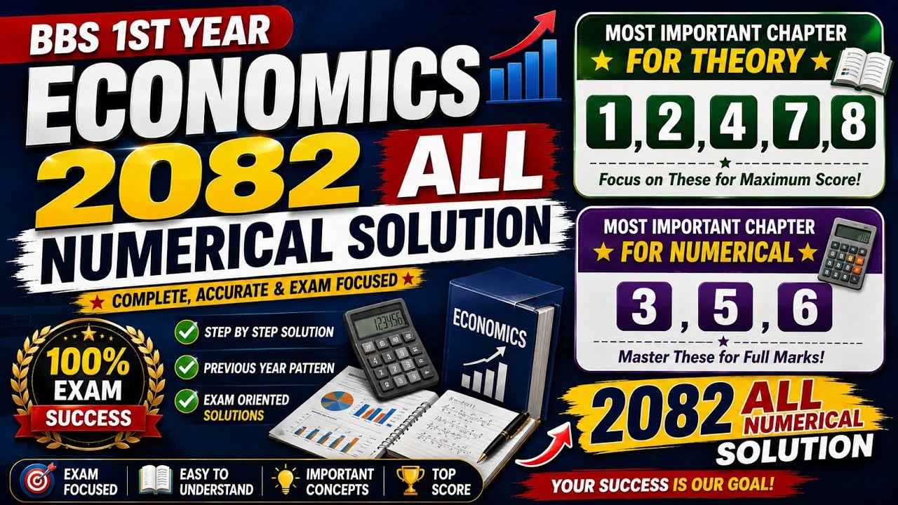 Bbs 1st year Economics 2082 All numerical Solution// Vvi questions