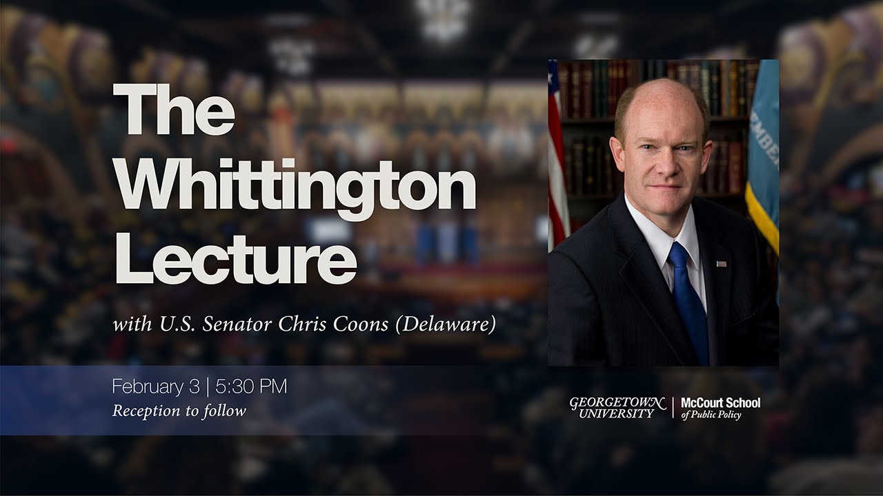 2025-2026 Whittington Lecture with U.S. Senator Chris Coons of Delaware
