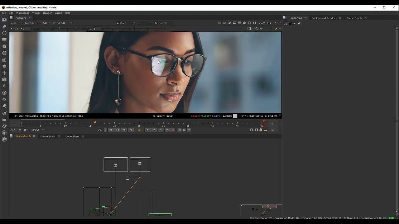 Removing reflection in Nuke - cleanup + copycat