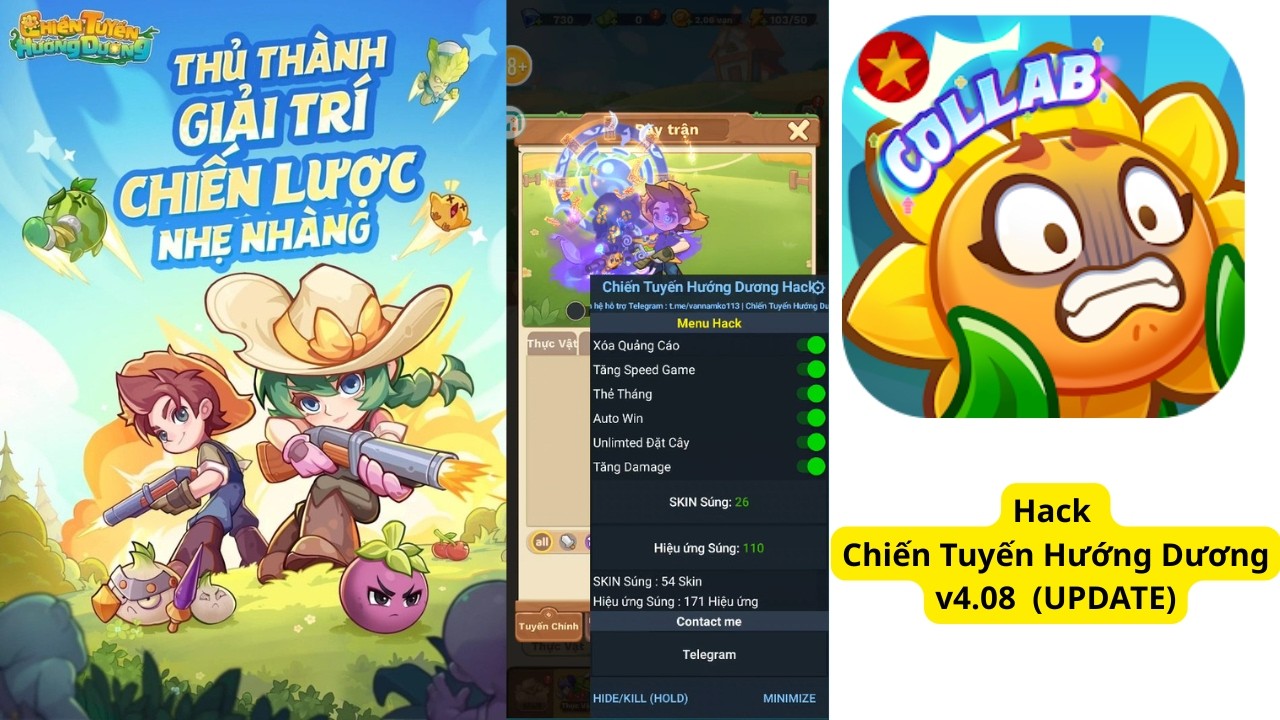 Hack Chiến Tuyến Hướng Dương APK v4.08 Menu Skin Súng VIP/ AutoWin/No Ads