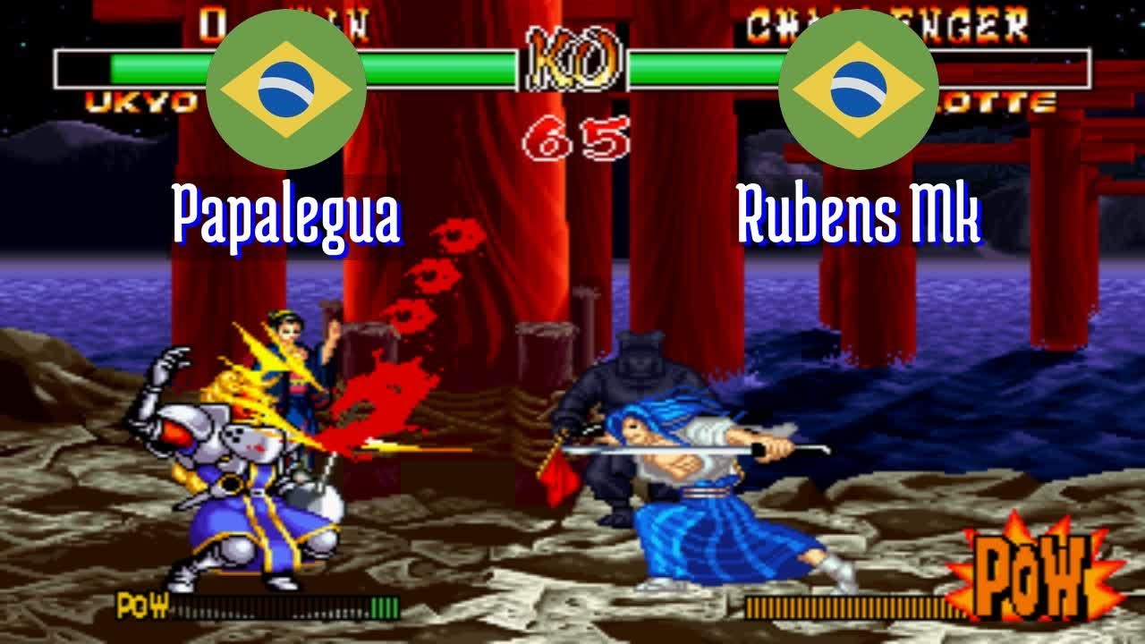 FT5 @samsho2: Papalegua (BR) vs Rubens Mk (BR) [Samurai Shodown II Fightcade] Mar 2