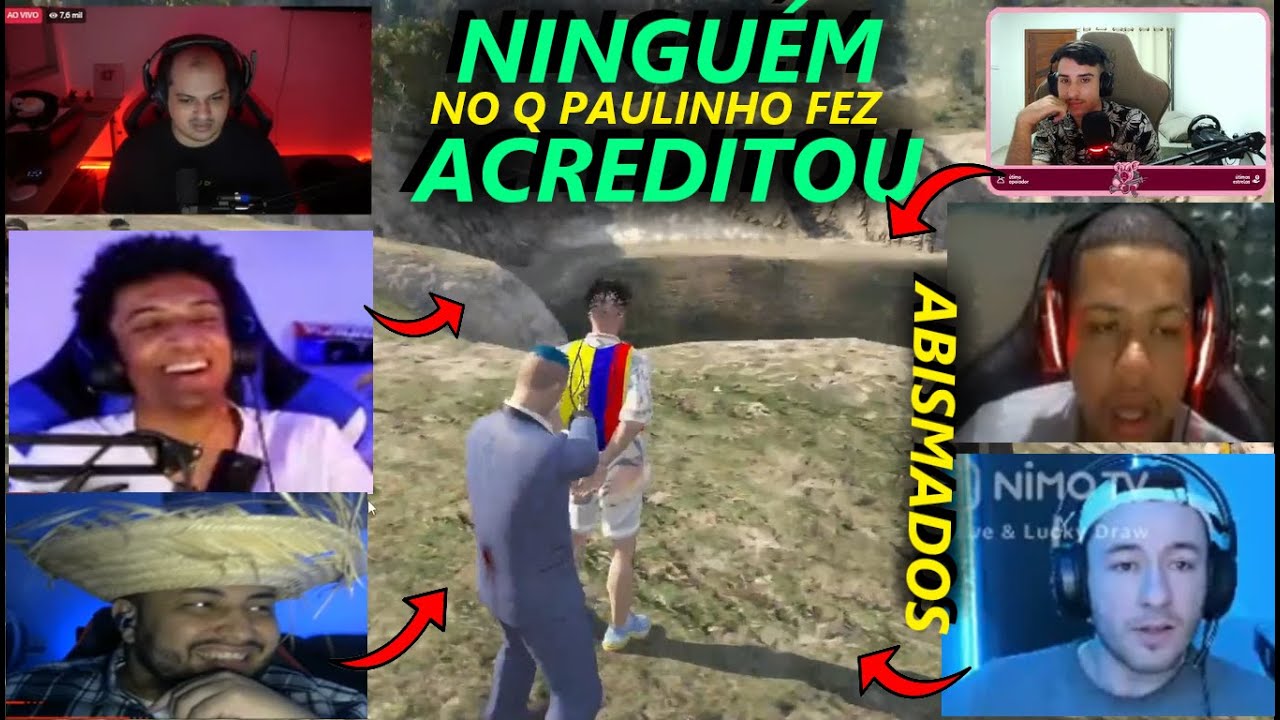 REAÇÃO DOS STREAMERS VENDO PAULINHO O LOKO TOMAR PD! PAULINHO MATOU O BOLTZ ! GTA V CIDADE ALTA CLIP