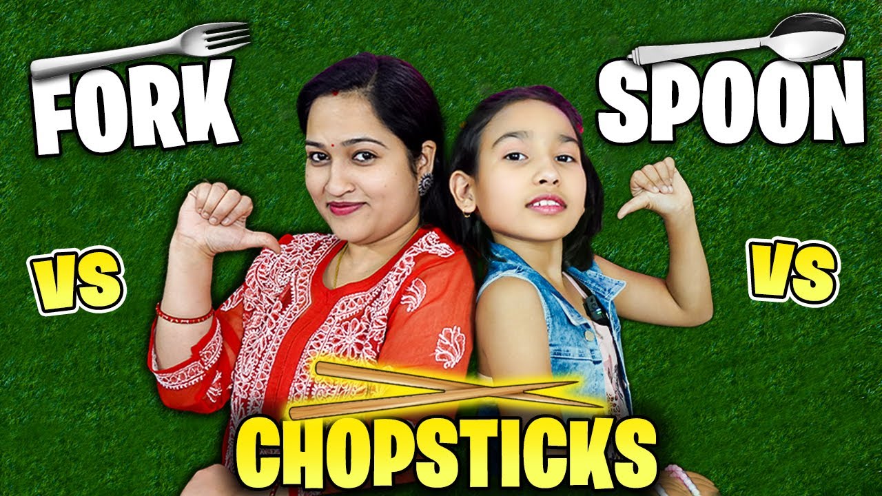 Spoon vs fork vs chopsticks eating challenge