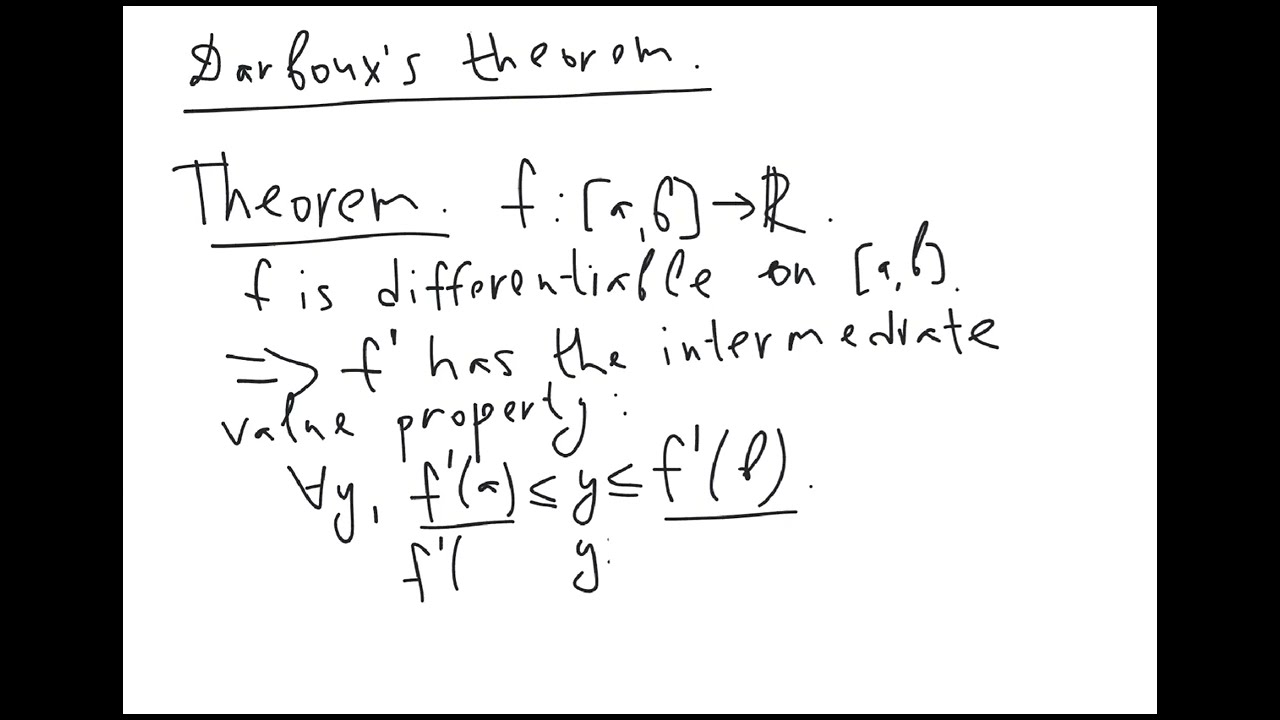 Darboux's theorem | mathematical analysis | intermediate level