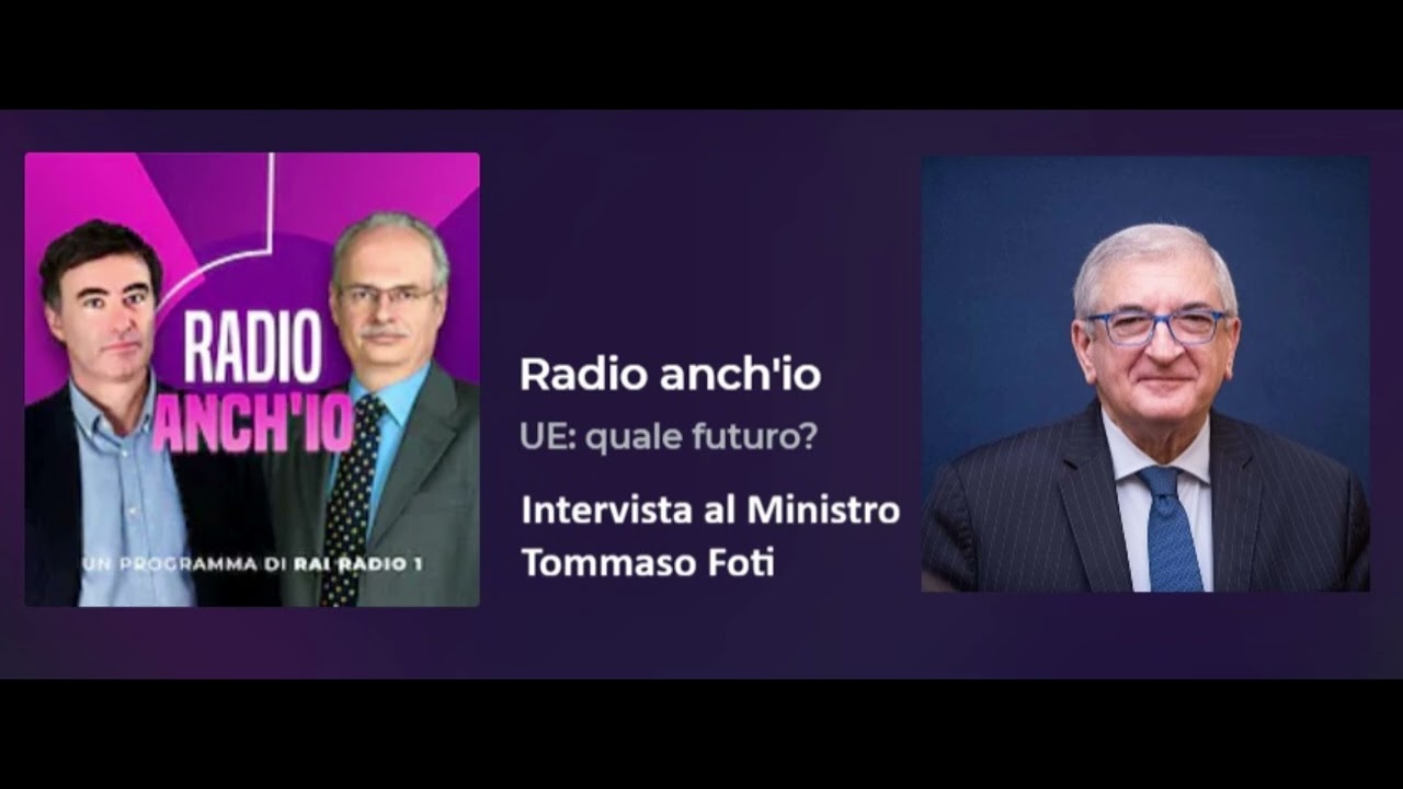 Intervista del Ministro Tommaso Foti a 