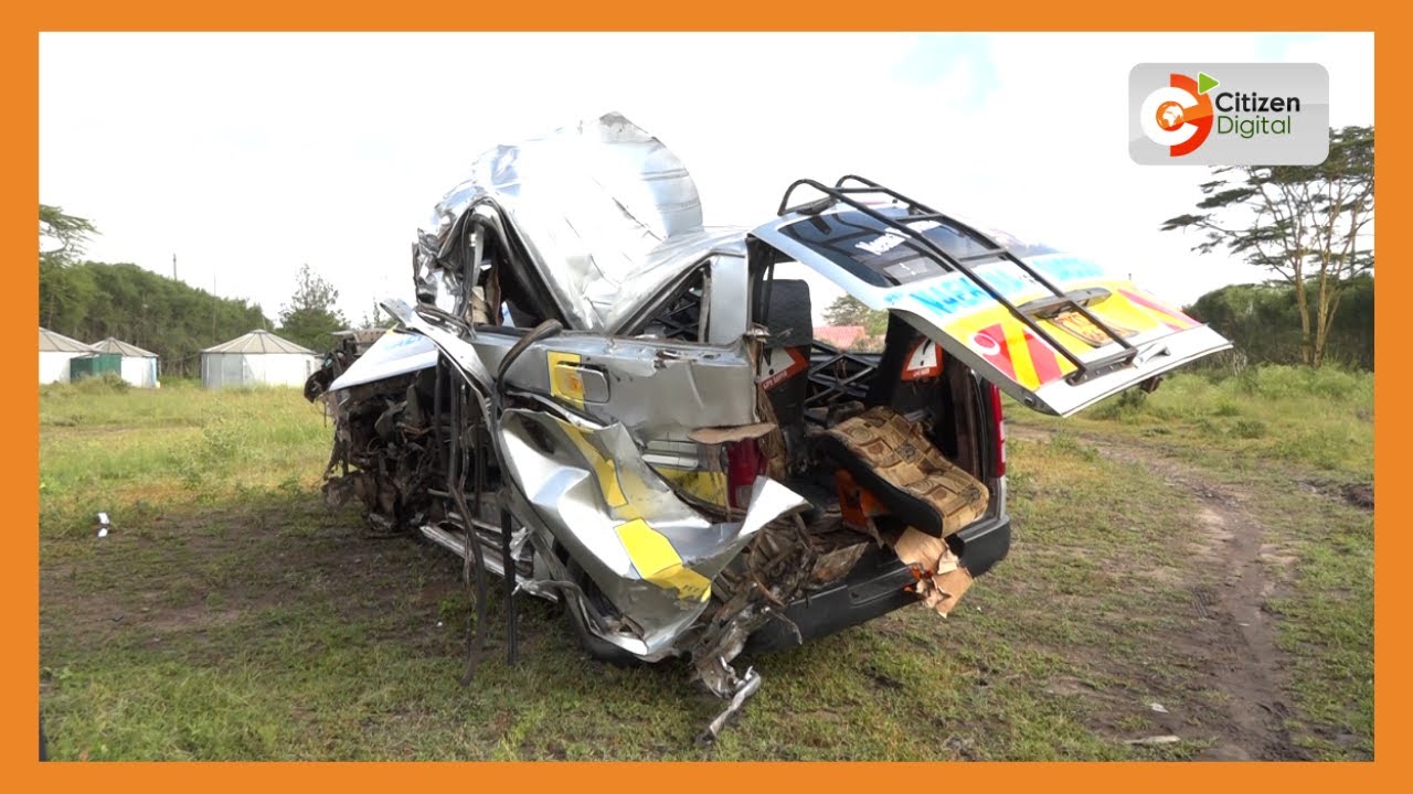 3 people killed, 12 injured in a road accident involving a matatu and stalled lorry at Kisaju area