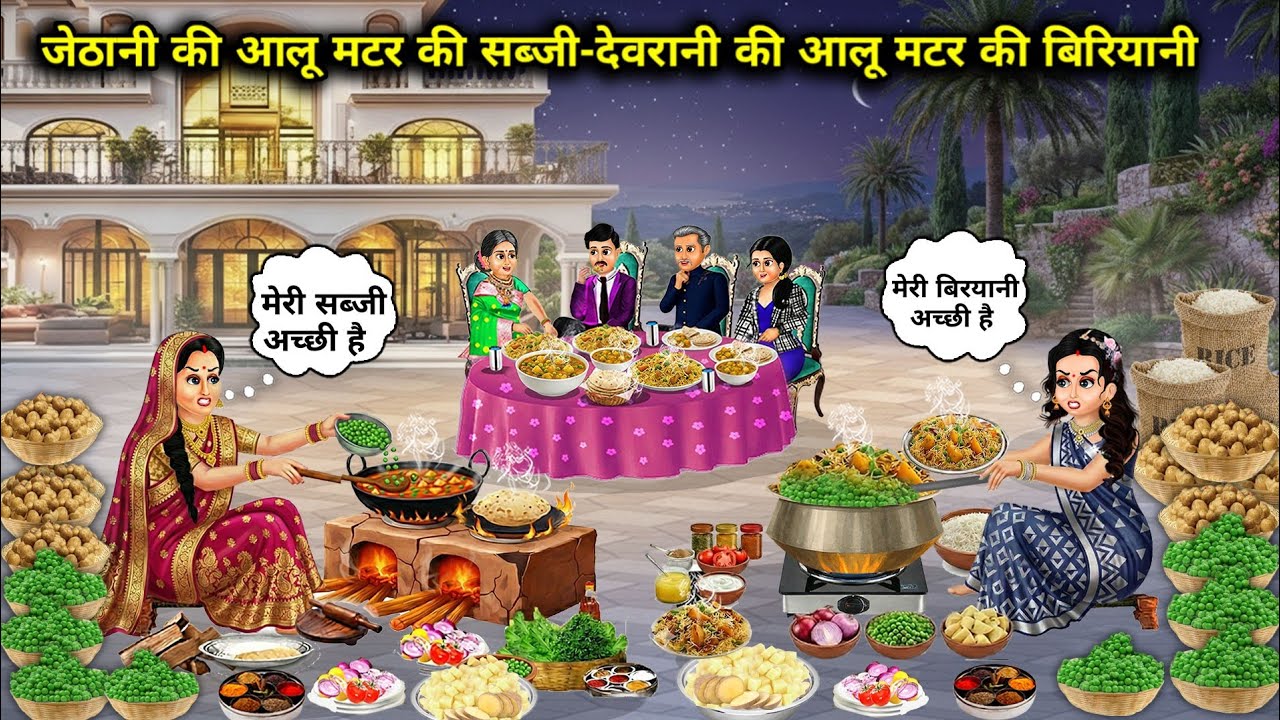 जेठानी की आलू मटर की सब्जी देवरानी की आलू मटर की बिरियानी |Sister-in-law's potato-pea curry and sist
